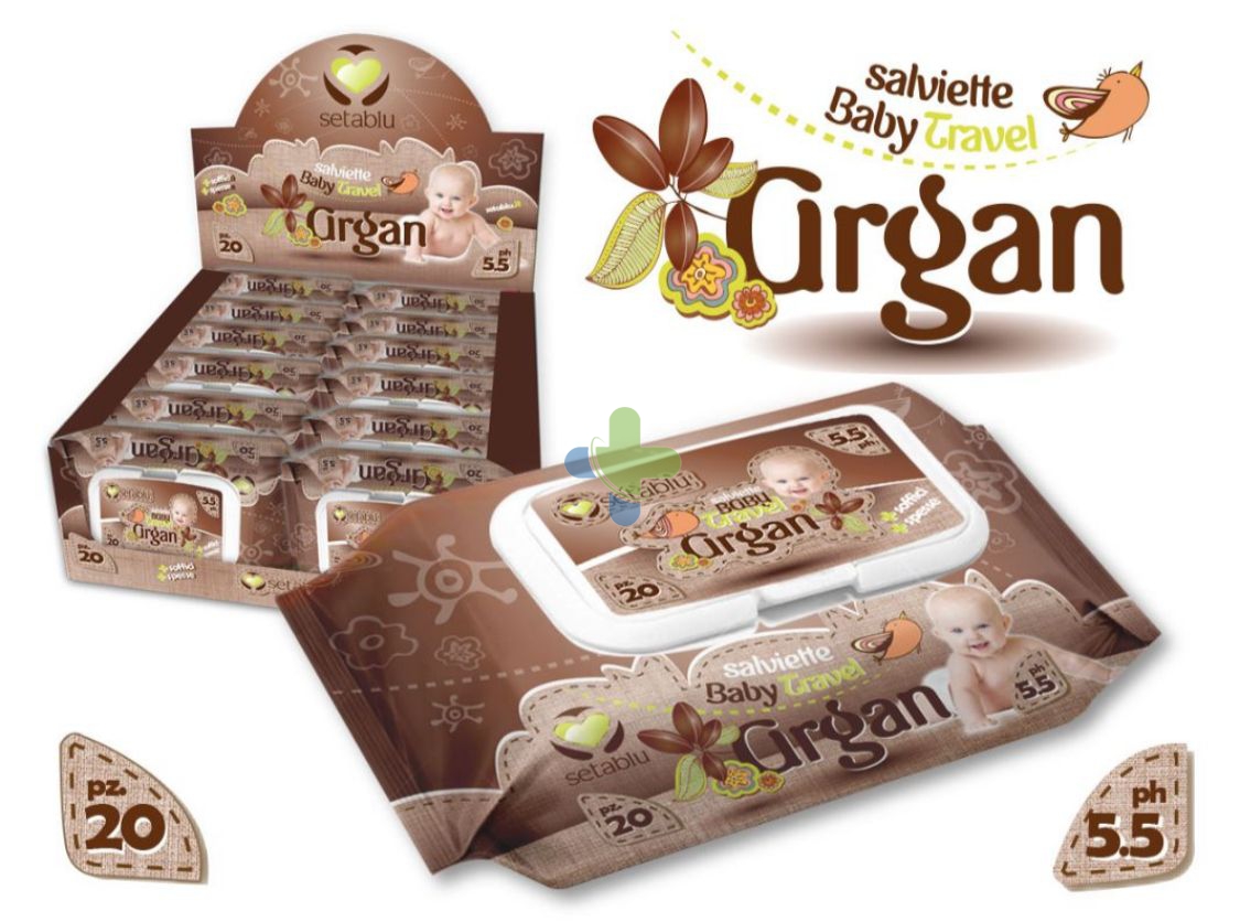 Setablu salviette baby travel argan 20 pezzi