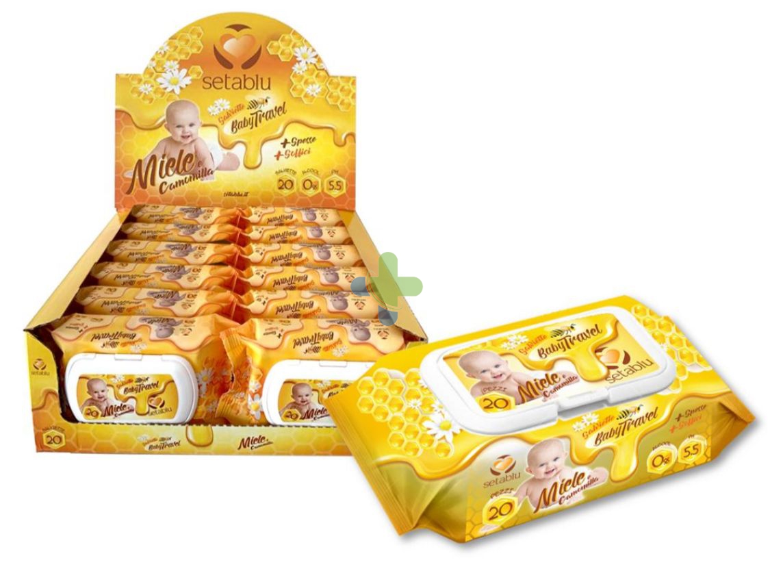 Setablu salviette baby travel miele 20 pezzi