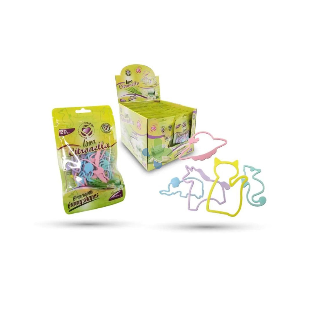 Setablu braccialetto citronella varie forme 20 pz