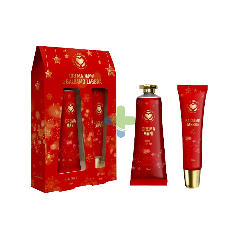 Crema mani 30 ml + balsamo labbra 15 ml idea regalo