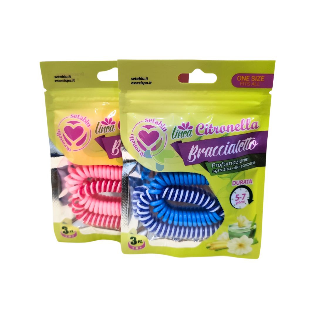Setablu Braccialetto alla Citronella Antizanzare in EVA colori vari 3 pezzi