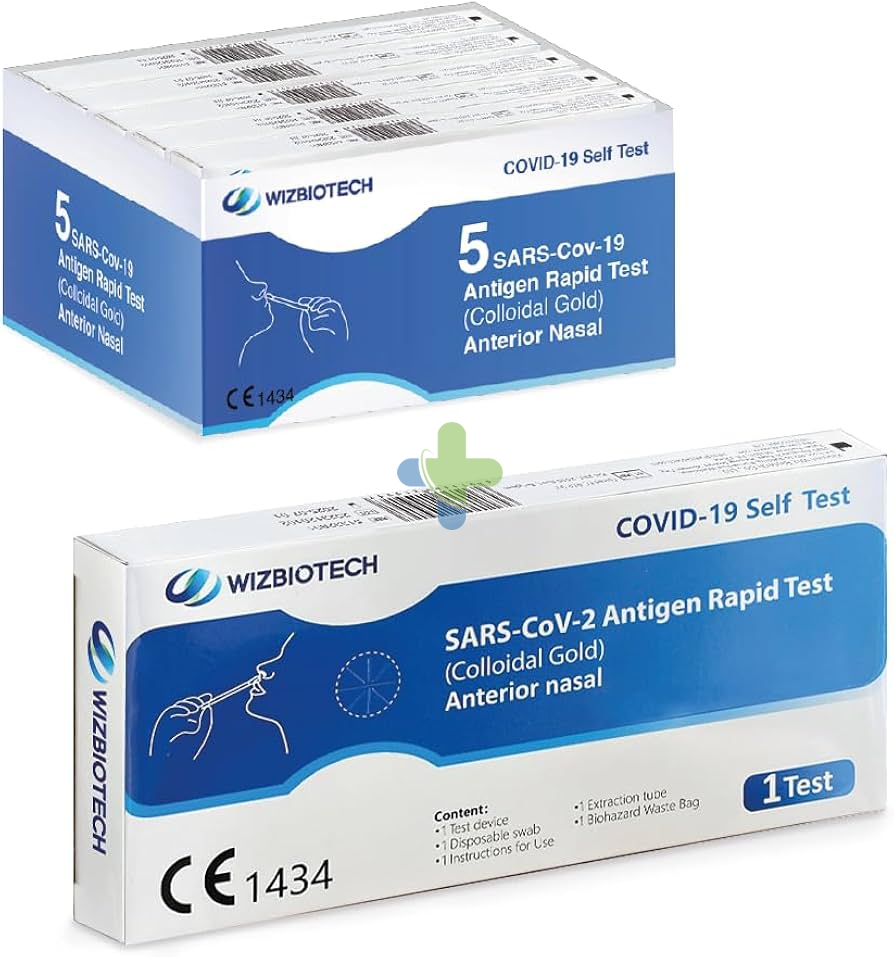 Wiz Biotech Tampone Rapido Antigene Covid-19 Nasale 5 pz - Scadenza 08/2026