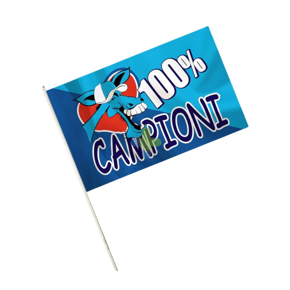 Rebirth20 Bandiera Napoli �100% Campioni� � 60x90 cm con Asta