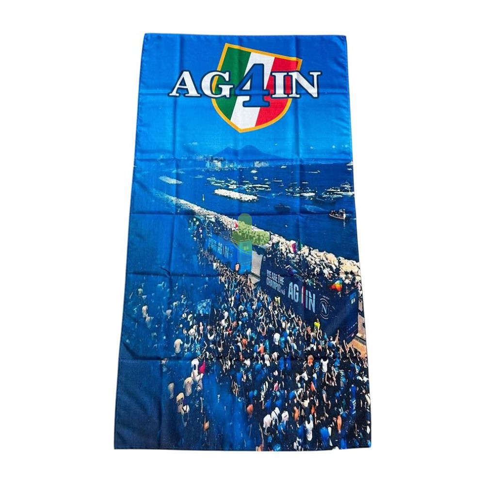 Telo Mare in microfibra Napoli 90x180 cm Scudetto Campioni (Again)