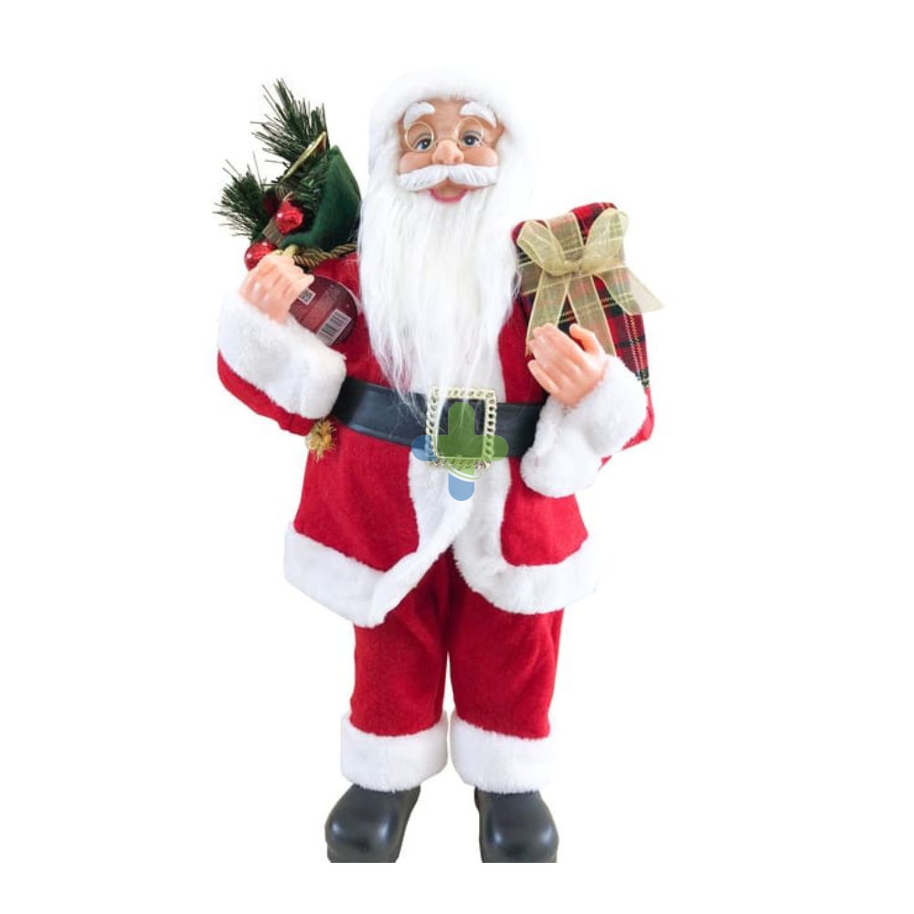 Babbo Natale Decorativo 110 cm con Sacco Regali e Pacchetto Idea regalo