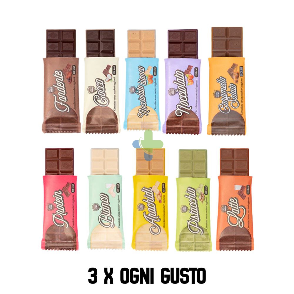 Choco Zero Mix 30 Tavolette al cioccolato senza zuccheri aggiunti da 25 gr