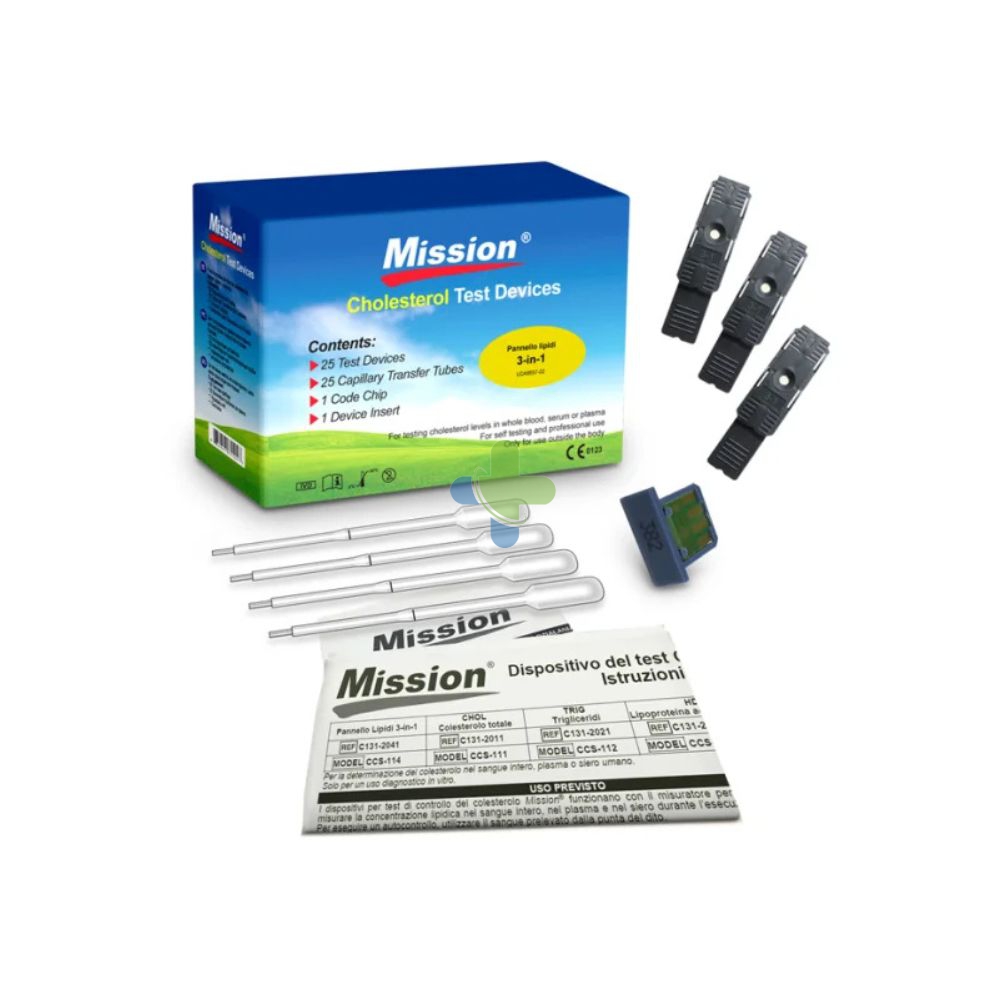 Mission Pannello Profilo Lipidico 3in1 pippette colesterolo 25 pz (ricambi)