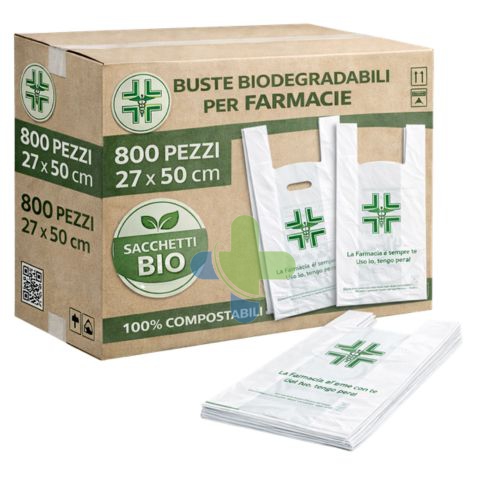 Buste Biodegradabili Compostabili per Farmacia 27x50 cm confezione da 800pz