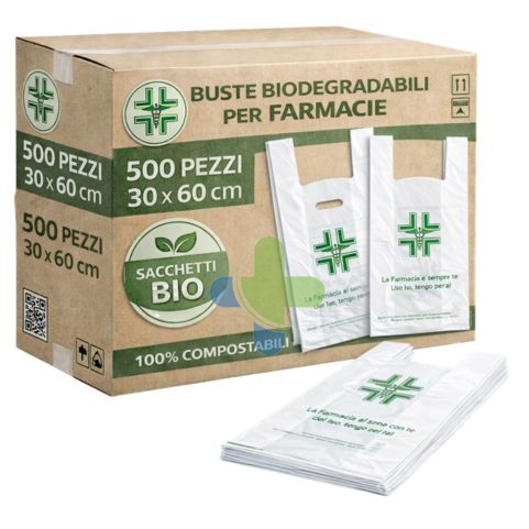 Buste Biodegradabili Compostabili per Farmacia 30x60 cm confezione da 500pz