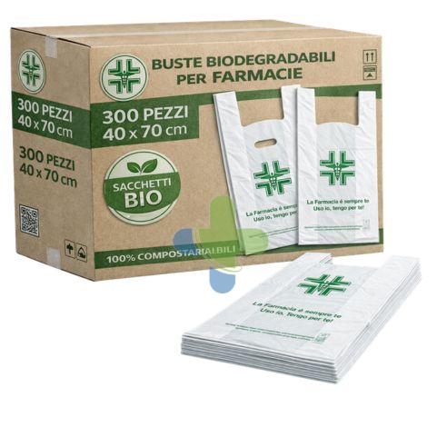 Buste Biodegradabili Compostabili per Farmacia 40x70 cm confezione da 300pz