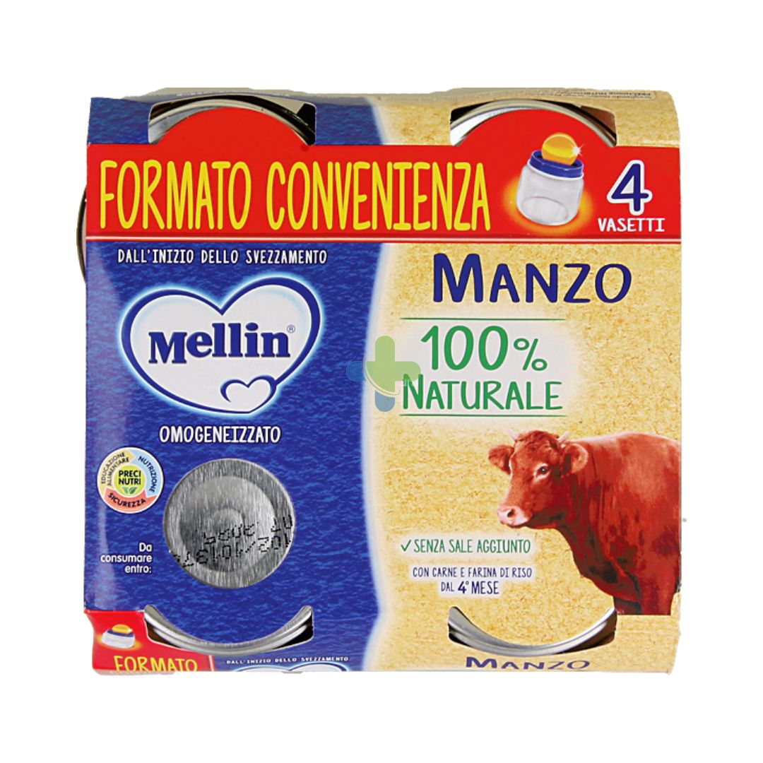 Mellin Omogeneizzato Manzo 100% Naturale 4x80g