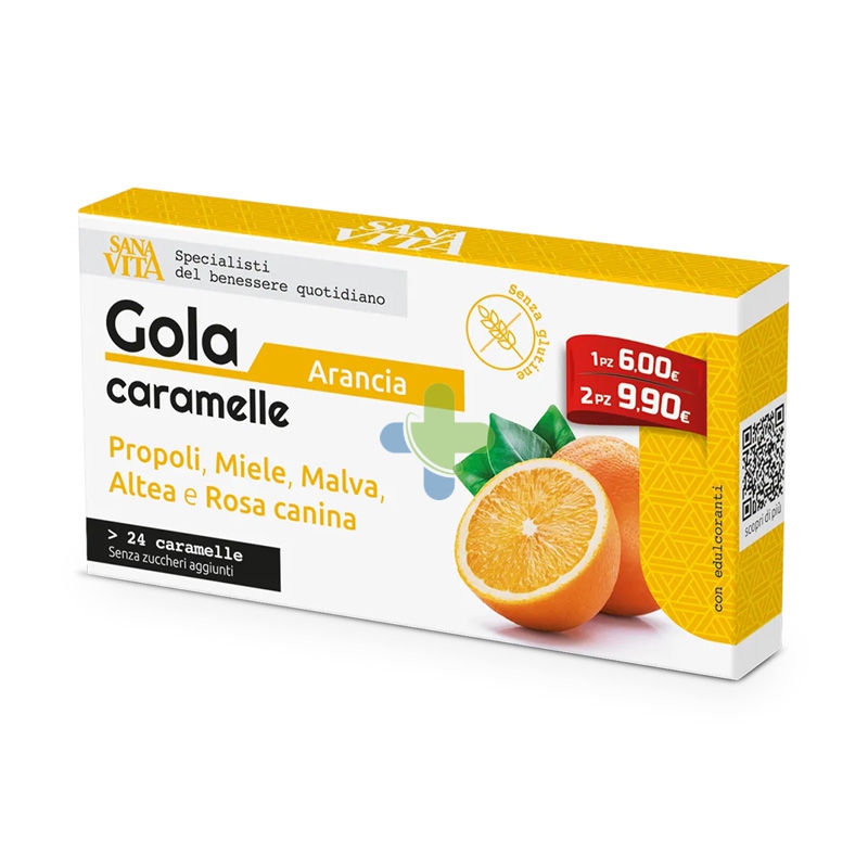 Paladin Pharma Sanavita Gola Arancia 24 Caramelle