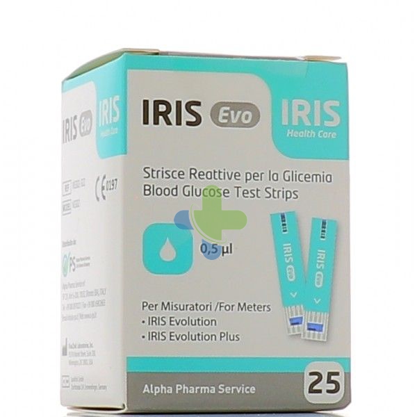 Alpha Pharma Service Iris Evo Strisce Glicemia 25pz