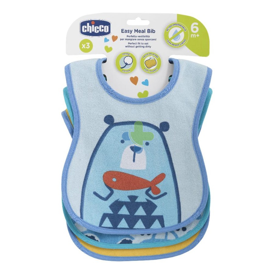 Chicco Ch Bavaglino Pappa 6m 3pz Boy
