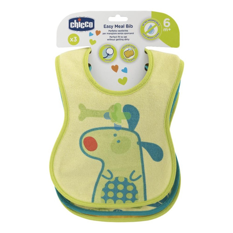 Chicco Ch Bavagl Pap 6m+ 3pz Neutre