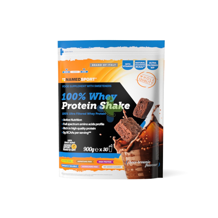 NAMED SPORT 100% WHEY PROTEIN SHAKE CHOCO-BROWNIE - 900G